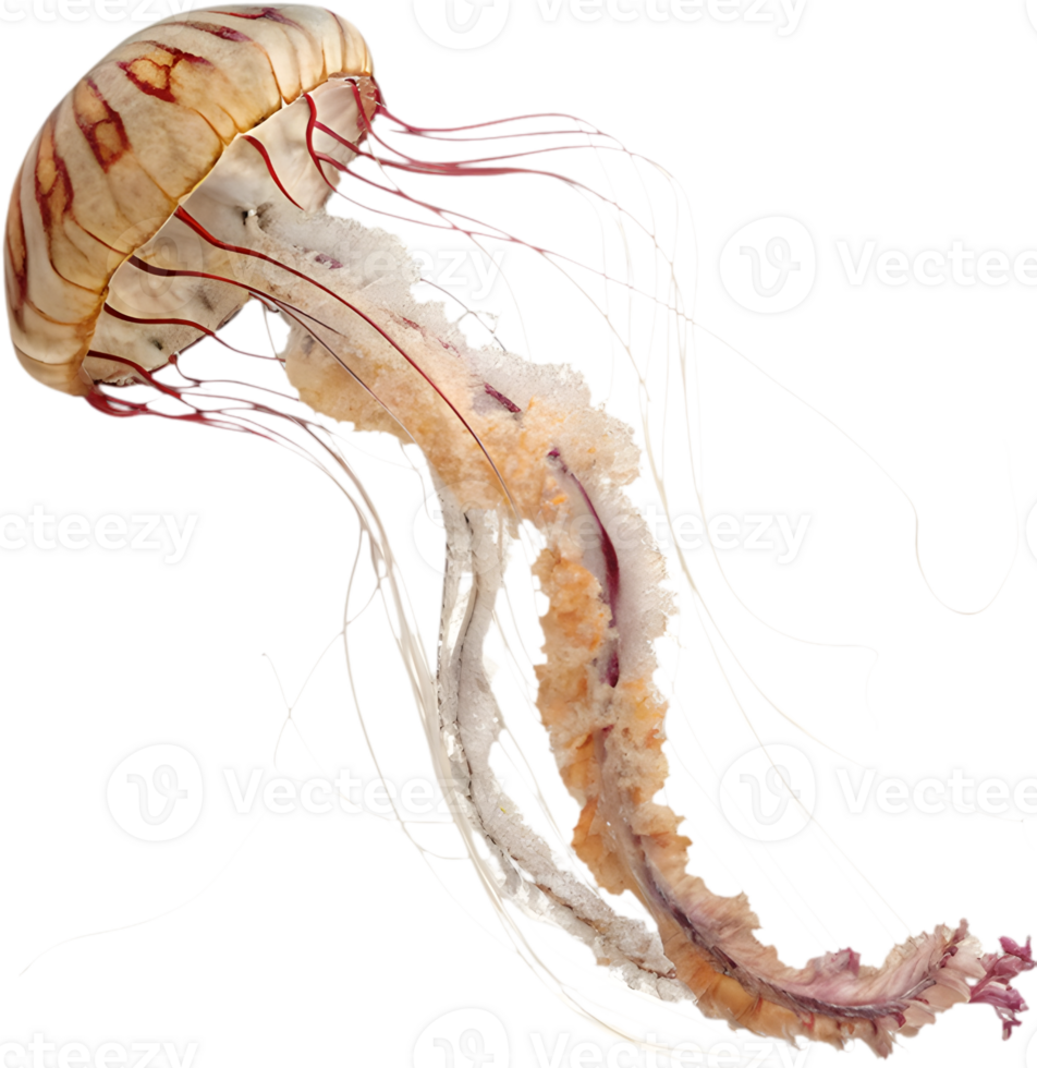 Graceful Jellyfish Swimming in Colorful, Bright Clipart Design. . png