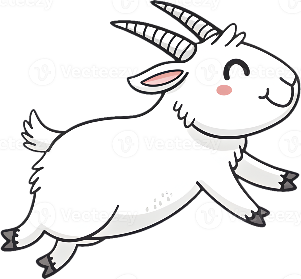 Cute Cartoon Goat in a Playful Festive Scene. . png