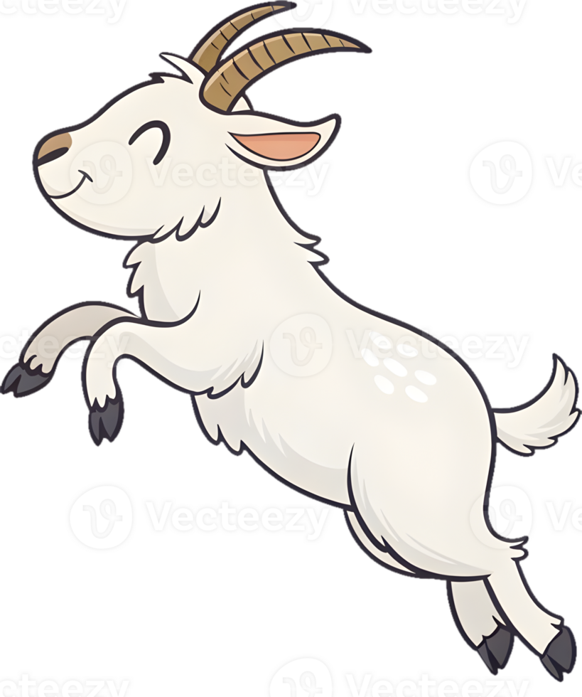Cute Cartoon Goat with Playful, Festive Design Clipart. . png