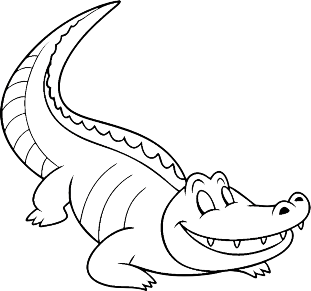 Fun Black Stencil Crocodile Clipart for Digital Creations. . png