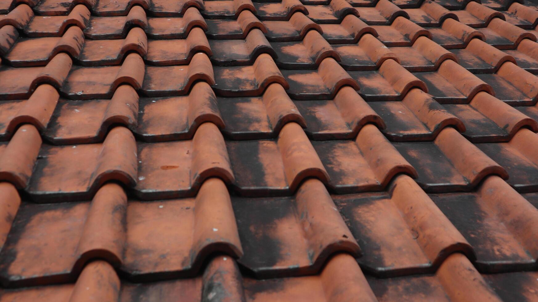 photo of clay roof tiles in Indonesia, can be used as a background