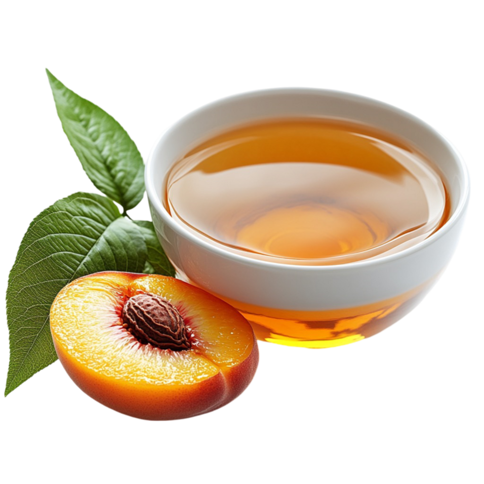 Peach Tea with Peach Slice on White Background png