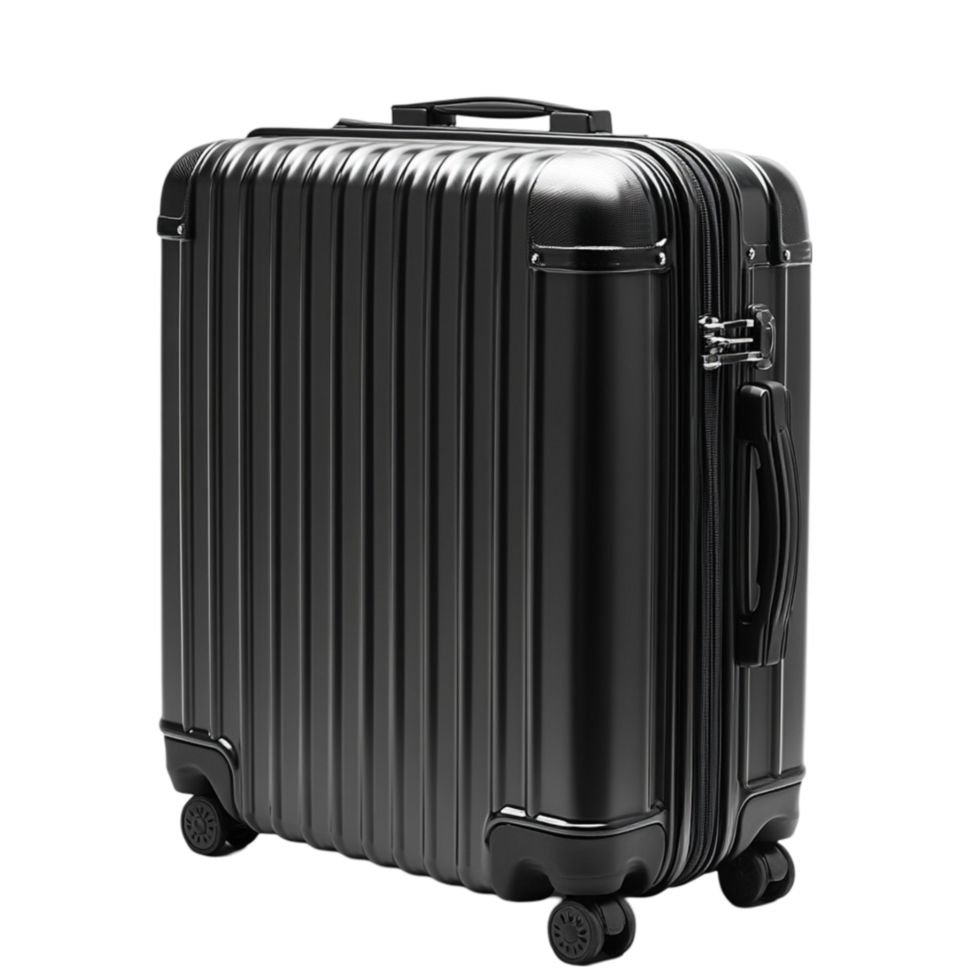 Black Suitcase on Wheels with Modern Design png