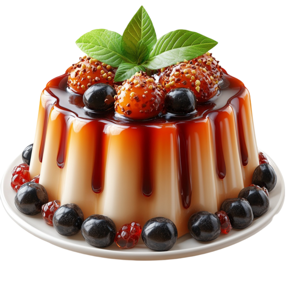 Jelly Cake with Berries on Top png