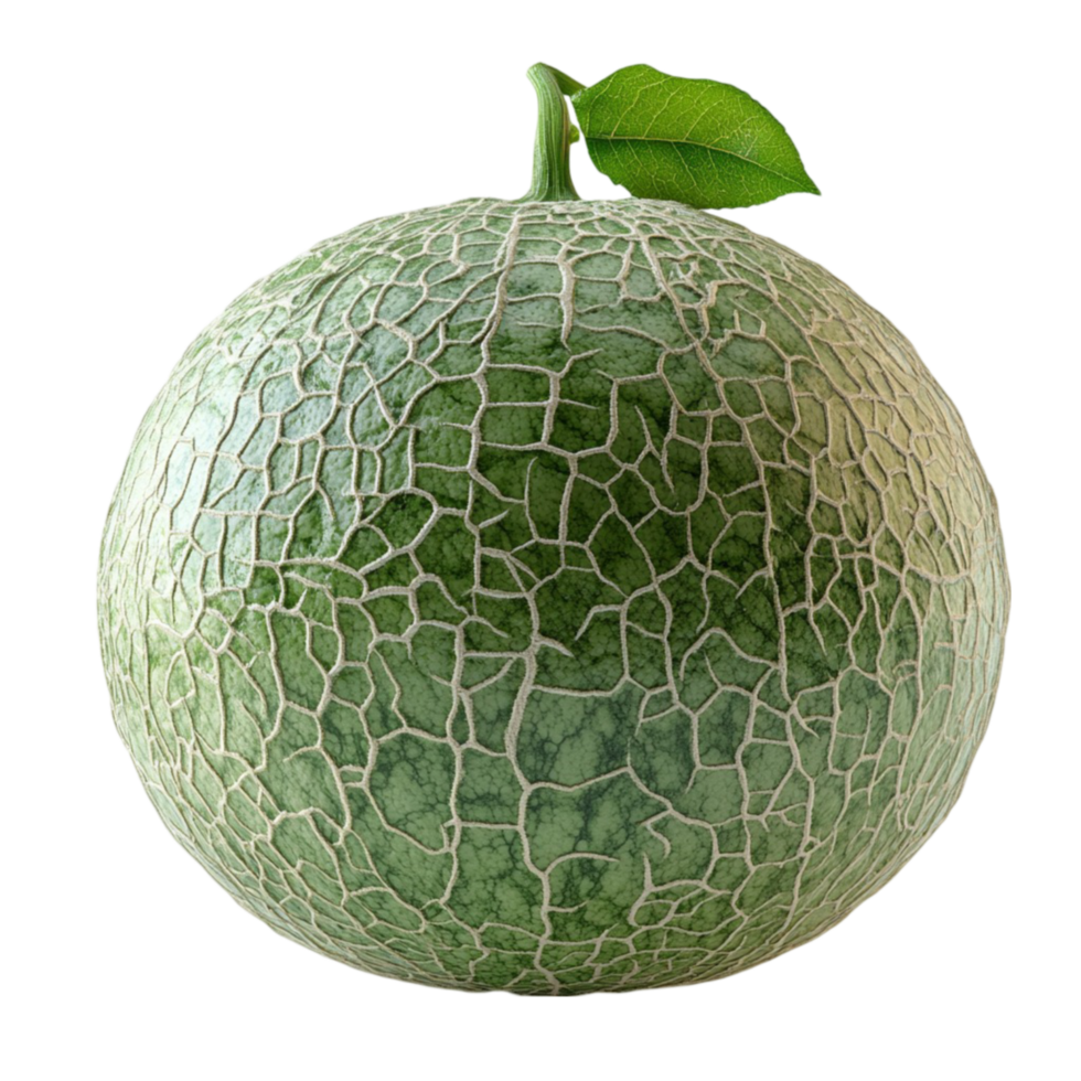 Melon with a Green Leaf on Top png