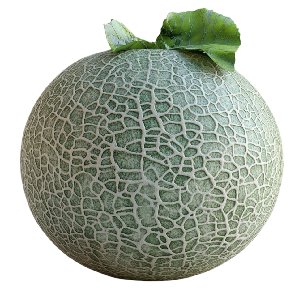 Melon with a Green Leaf on Top png