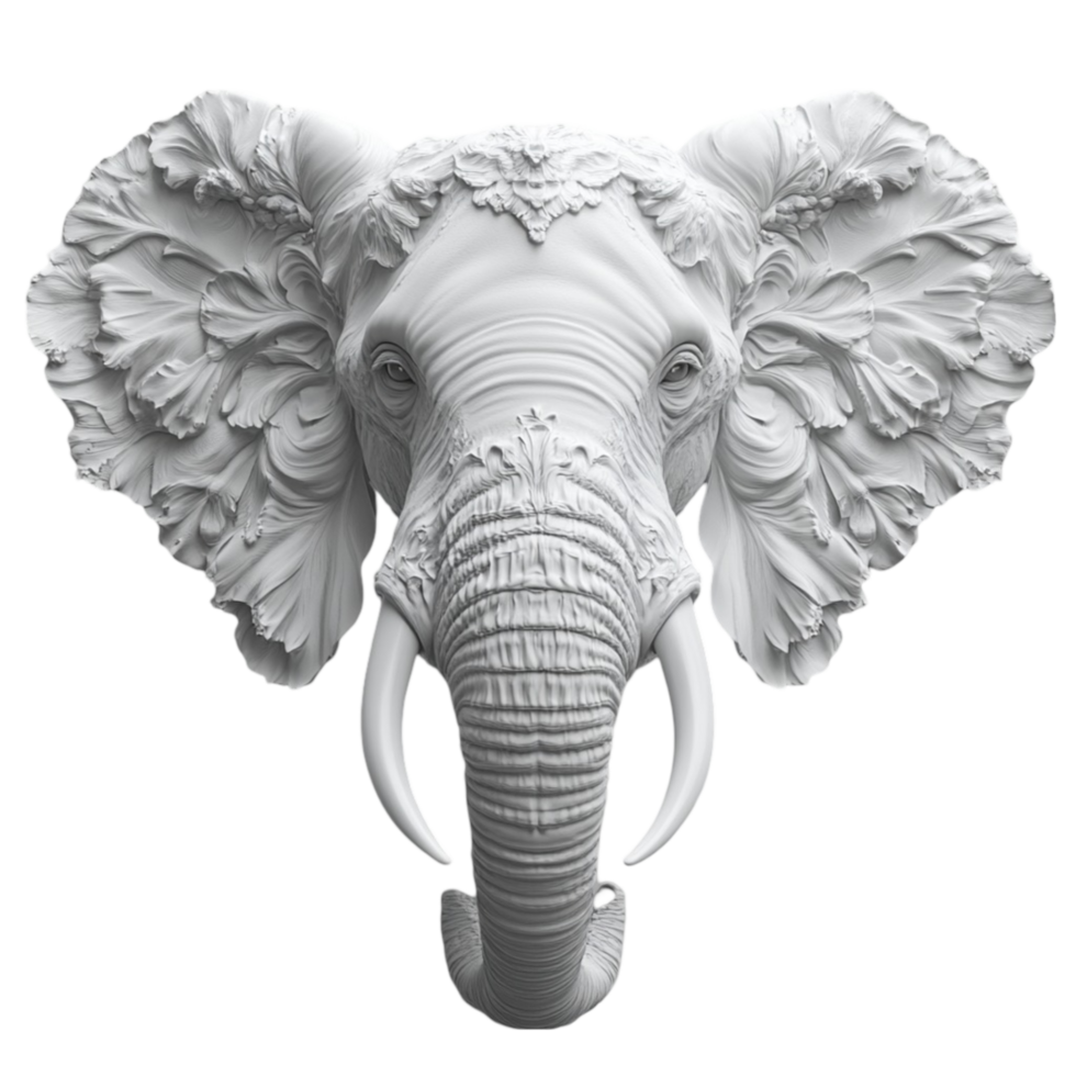 Elephant Head with Ornate Details png