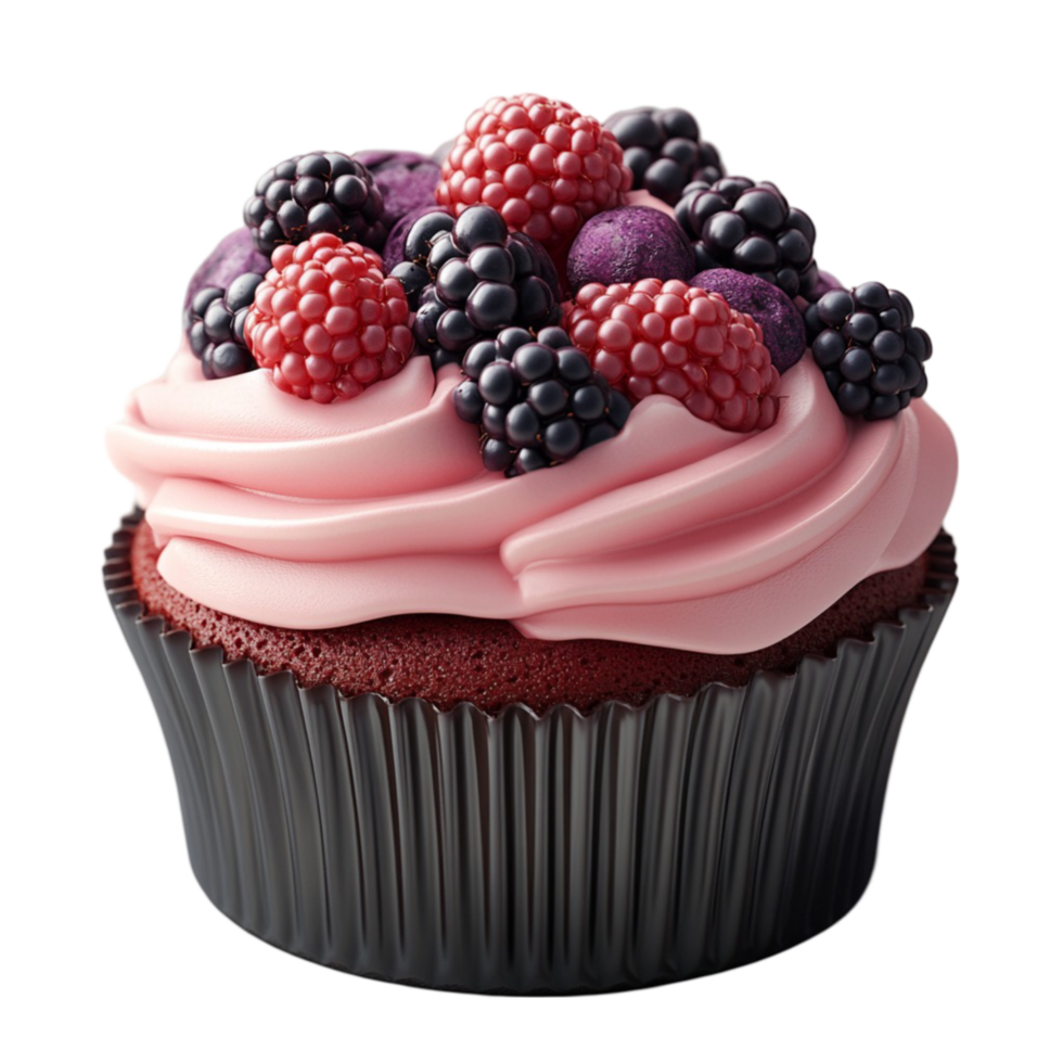 Cupcake with Fresh Berries on Top png