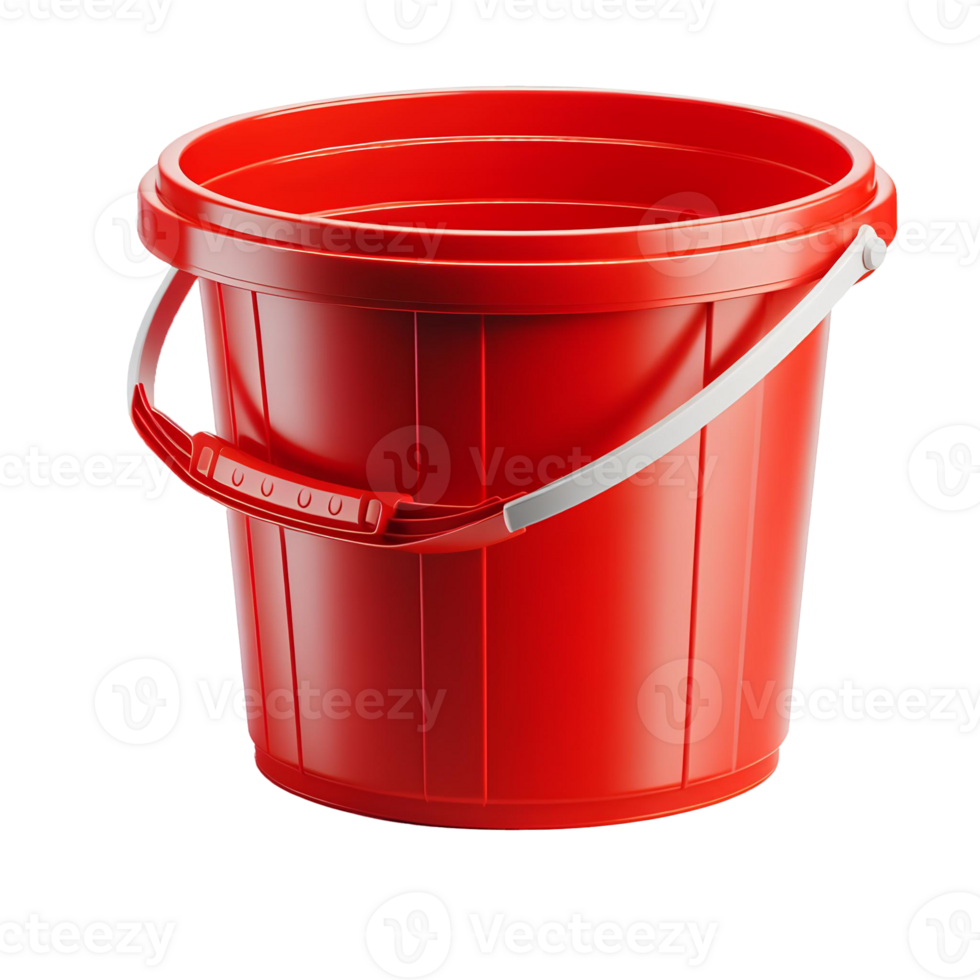 Red bucket isolated on transparent background png