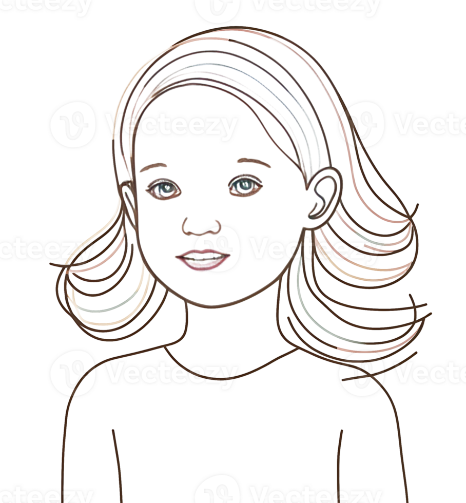 Girl with long hair and a white shirt Icon png