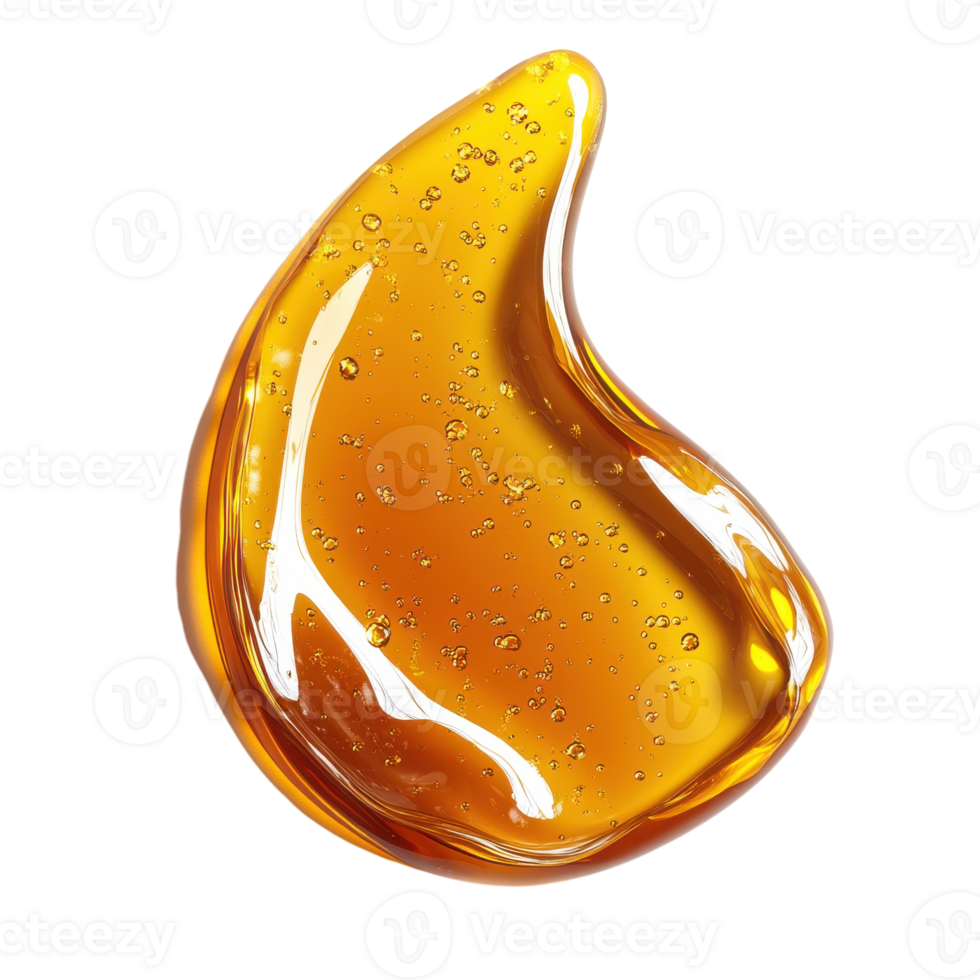 Viscous Amber Liquid with Shiny Texture for Use in Culinary and Beverage Designs on transparent background png