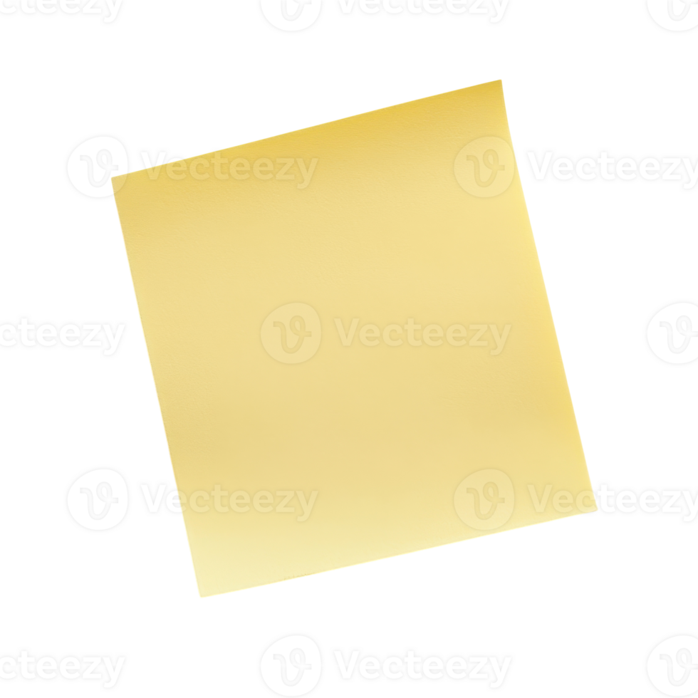 Yellow Sticky Note for Reminders and Organization on transparent background png