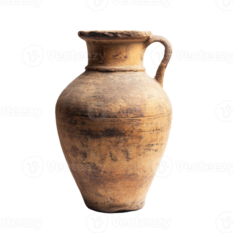 Ancient Greek Amphora Displaying Classical Artistry and Historical Significance on transparent background png