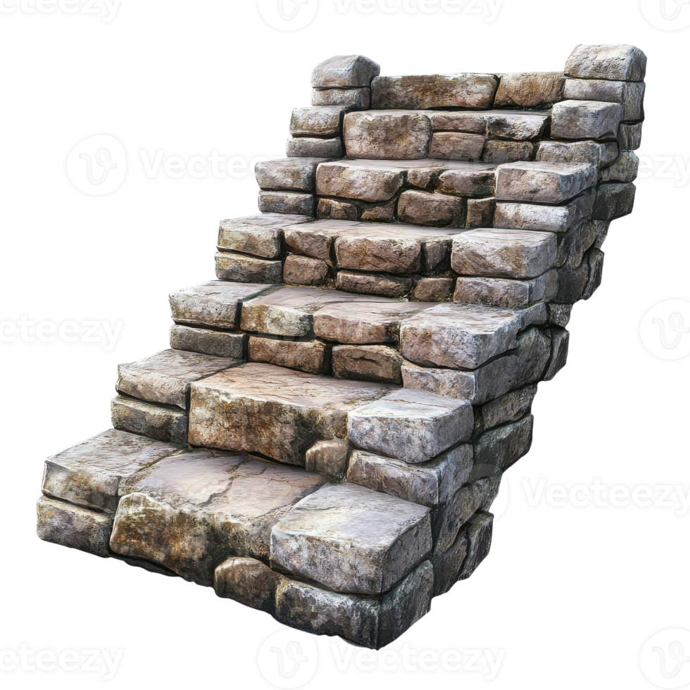 Ancient Stone Stairs for Historical and Architectural Use on transparent background png