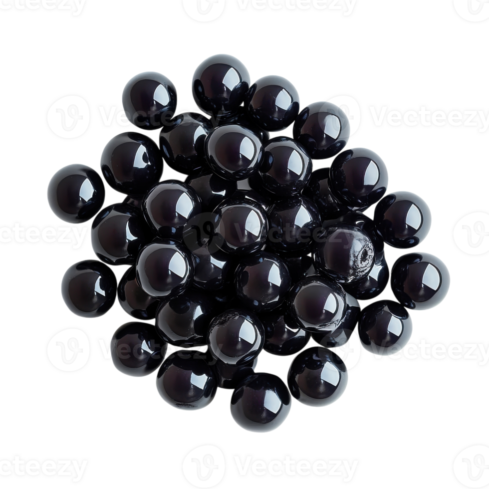 Black Boba Pearls Isolated for Beverage Use on transparent background png