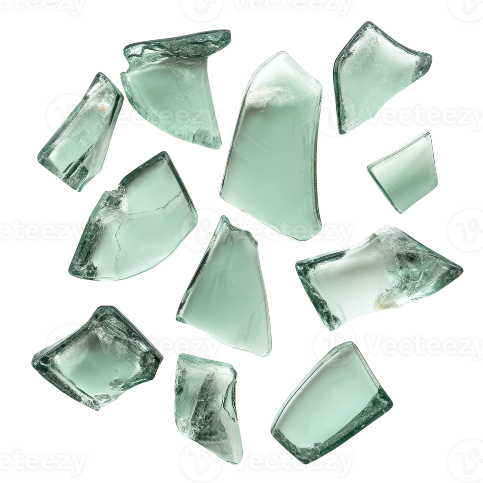 Stunning Close-Up of Broken Glass for Art and Design Projects on transparent background png