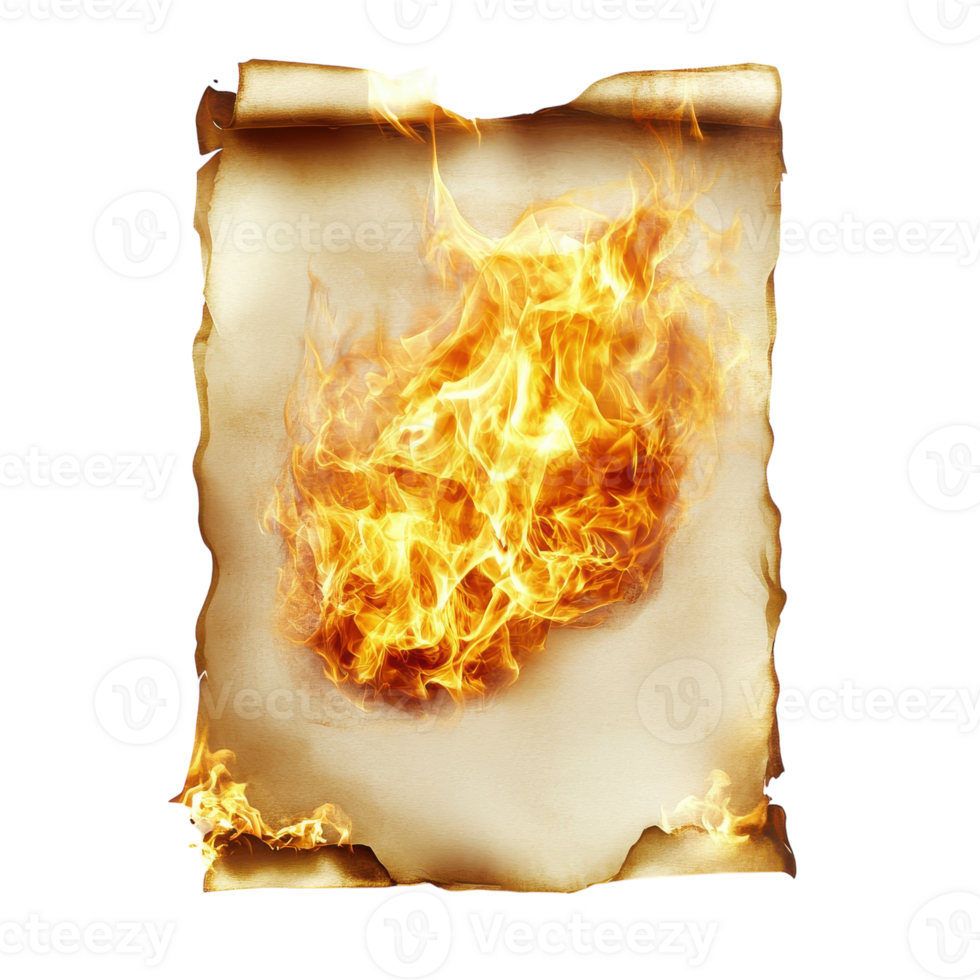 Burning Paper for Creative Projects and Artistic Expressions on transparent background png