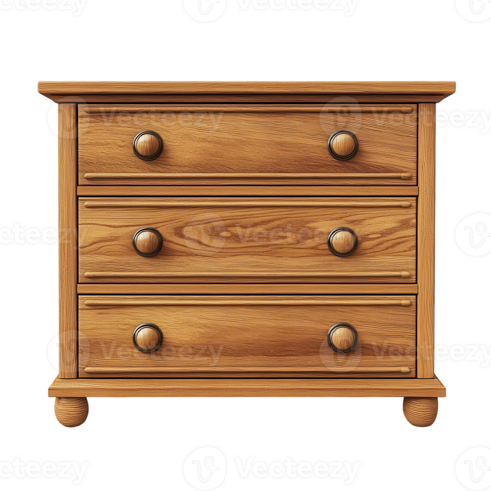 Stylish Chest of Drawers Isolated on White Background for Home Decor on transparent background png