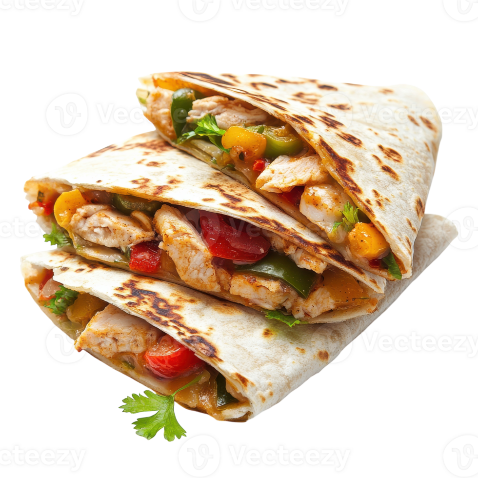 Delicious Chicken Quesadilla Perfect for Meals and Snacks on transparent background png