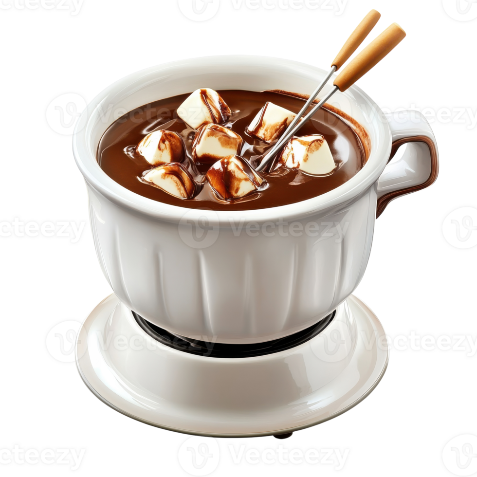 Decadent Chocolate Fondue for Sharing and Indulgence on transparent background png