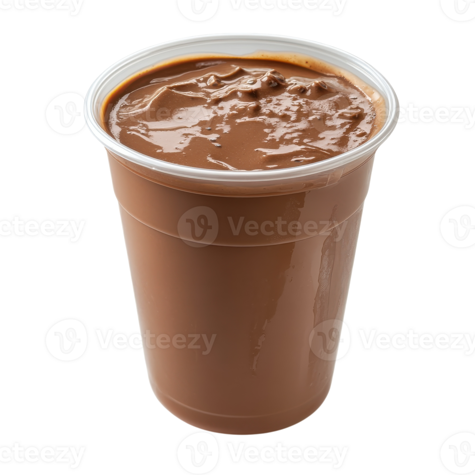 Delicious Chocolate Milkshake in a Plastic Cup for Refreshing Treats on transparent background png
