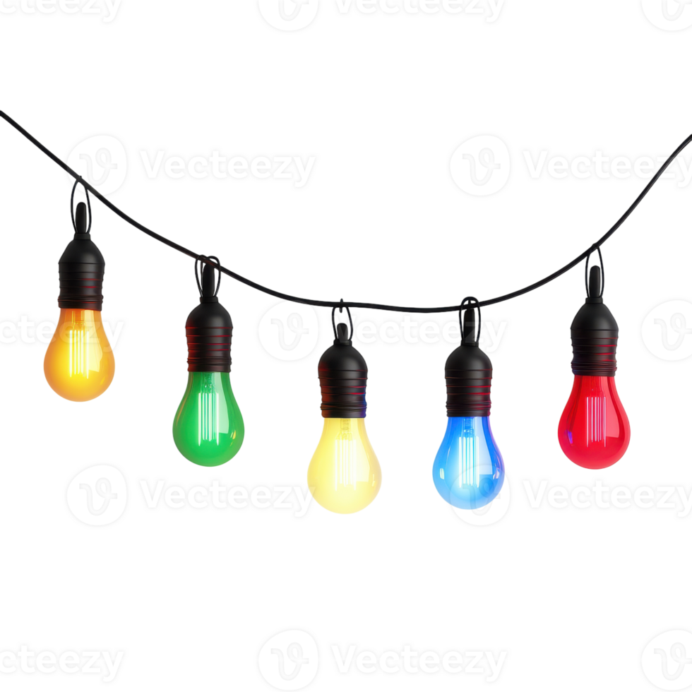 Festive Christmas Lights for Holiday Decor on transparent background png