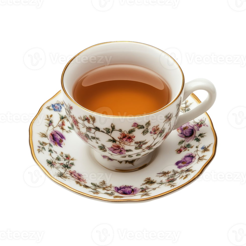 Classic White Ceramic Teacup and Saucer Isolated for Elegant Tea Presentation on transparent background png