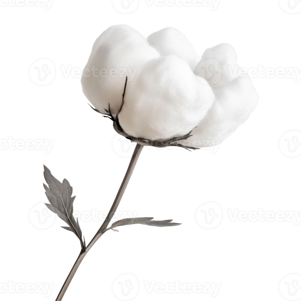 Cotton Blossom Isolated on White Background for Floral Designs and Textiles on transparent background png