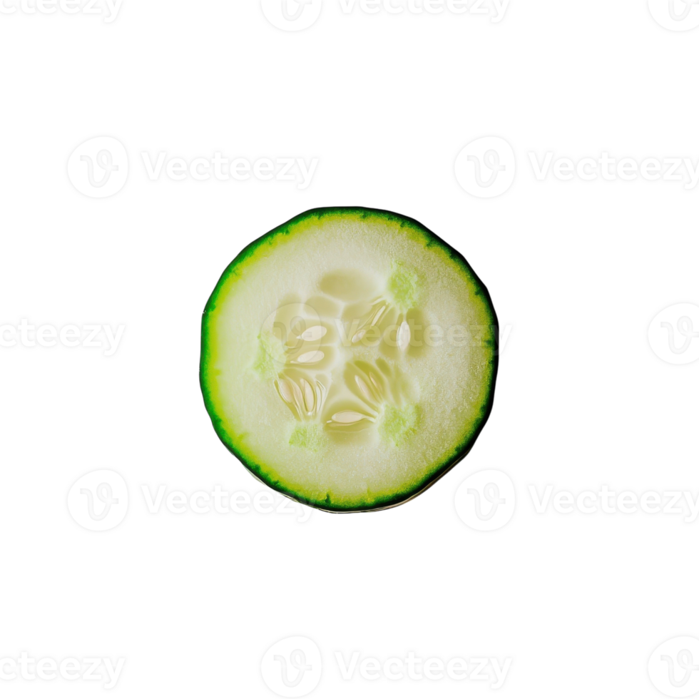 Fresh Cucumber Slice for Healthy Salad or Smoothie Preparation on transparent background png