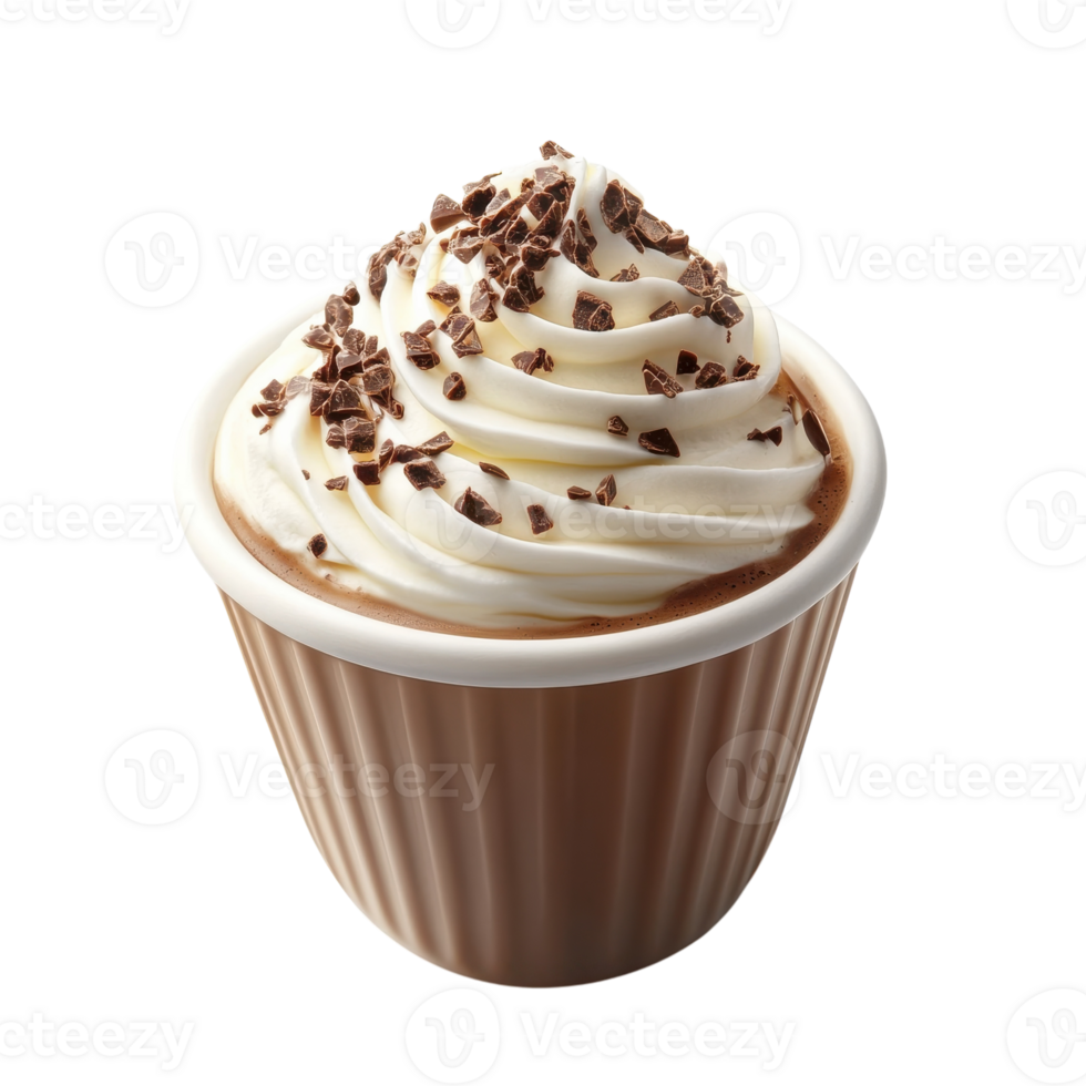 Delicious Cup of Hot Chocolate with Cream for Winter Indulgence on transparent background png
