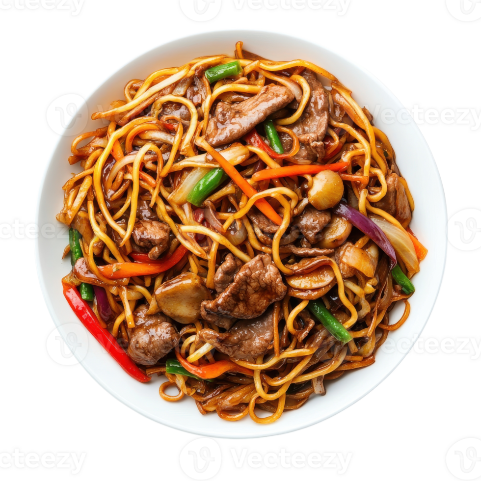 Delicious Chop Suey Dish Isolated on White Background for Culinary Use on transparent background png