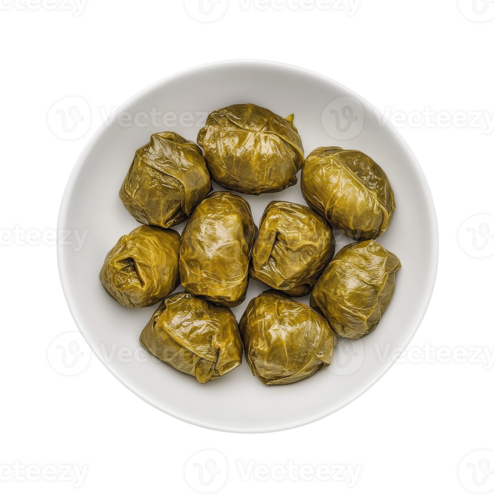 Delicious Dolma Stuffed Grape Leaves for a Traditional Dish on transparent background png