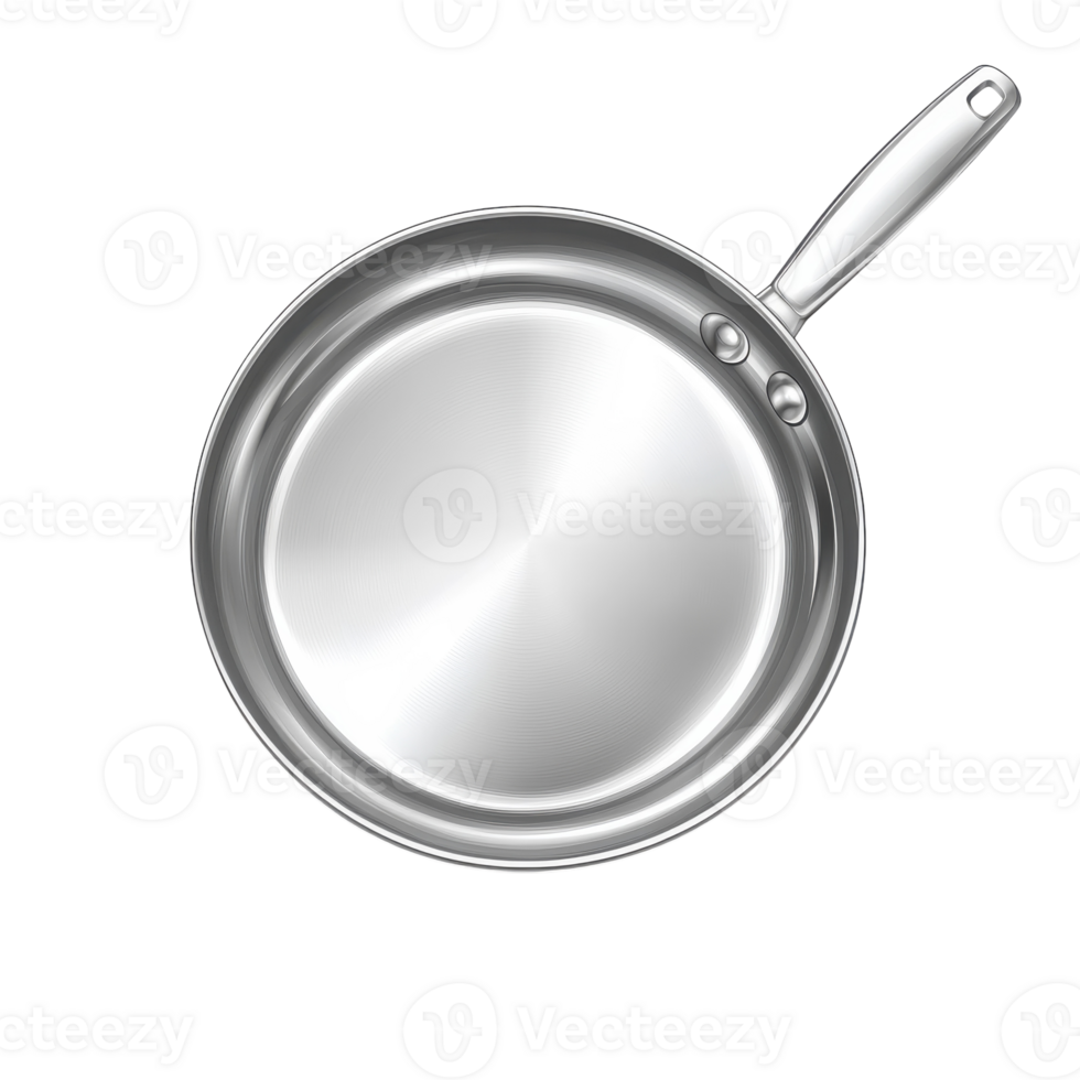 Durable Stainless Steel Frying Pan for Versatile Cooking Needs on transparent background png