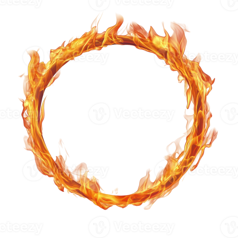 Fire Circle Isolated on White Background for Design and Marketing on transparent background png