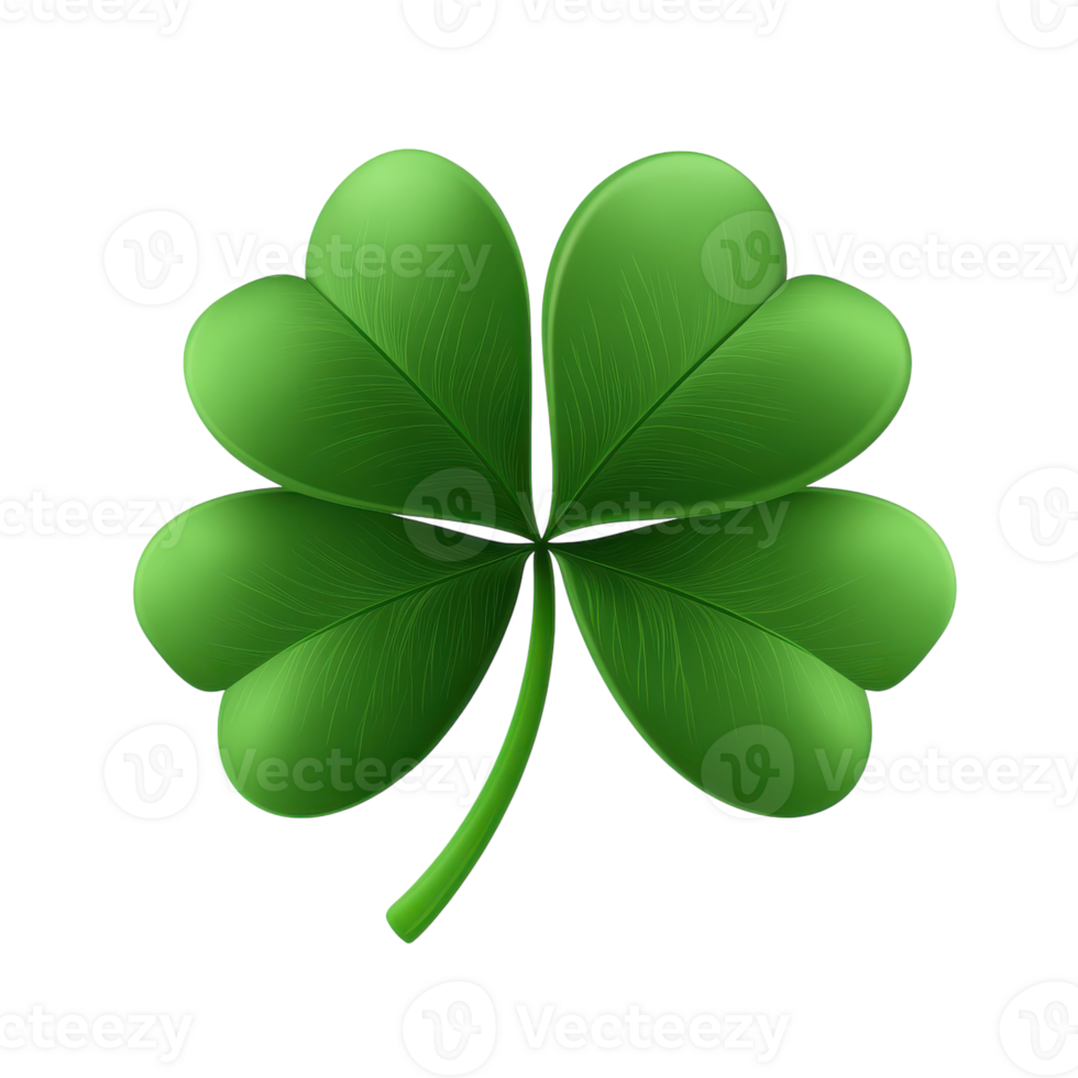 Four Leaf Clover Isolated for Luck and Good Fortune on transparent background png