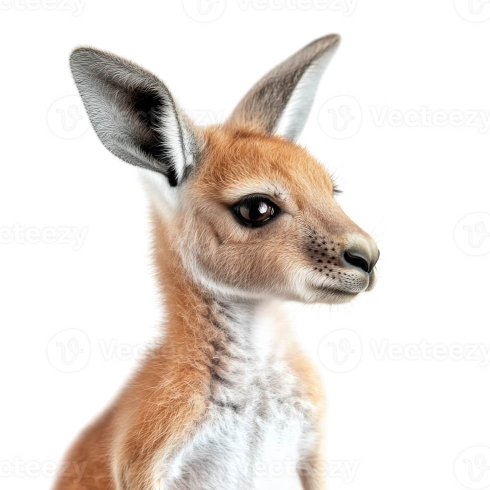 Full Body View of a Young Red Kangaroo Isolated on White Background on transparent background png