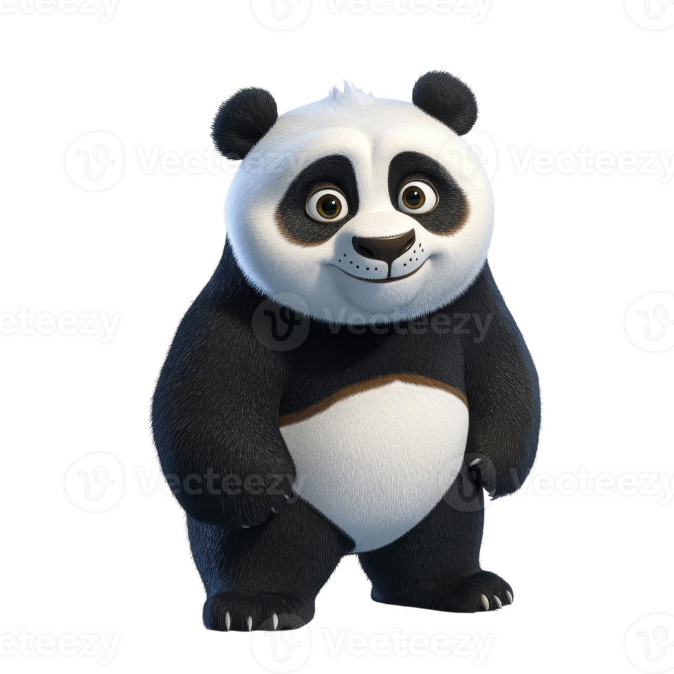 Giant Panda Bear Isolated on White Background on transparent background png