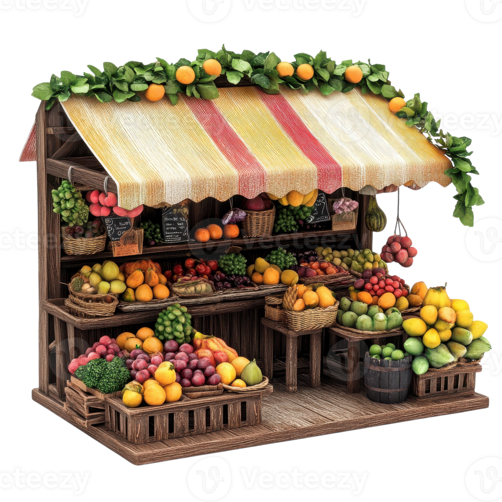 Vibrant Fruit Store Shop Isolated for Fresh Produce Display on transparent background png