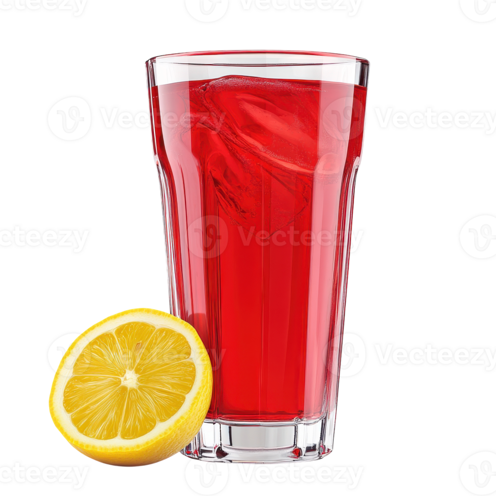 Refreshing Glass of Red Lemonade Isolated on White Background for Summer Drinks on transparent background png