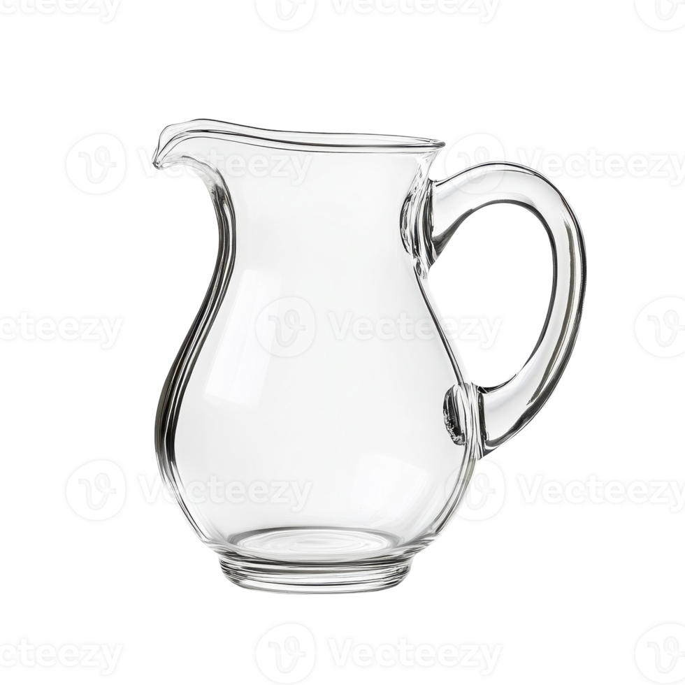 Elegant Glass Water Pitcher with Handle for Refreshing Beverages on transparent background png