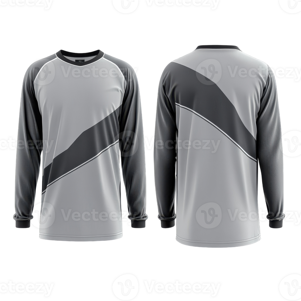 The long sleeve jersey is made of a grey and black design png