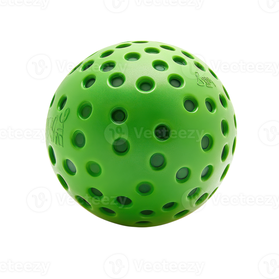 A green ball with holes on it png