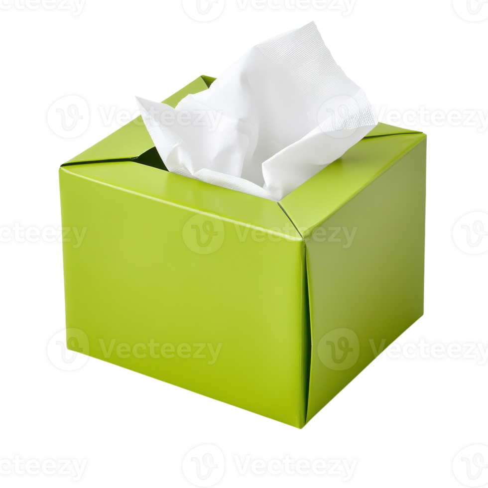 A green box with a tissue in it png
