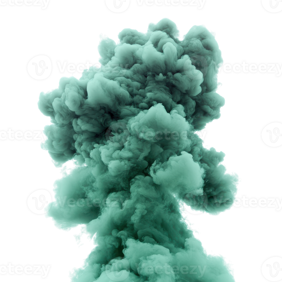 A green smoke cloud on a black background png