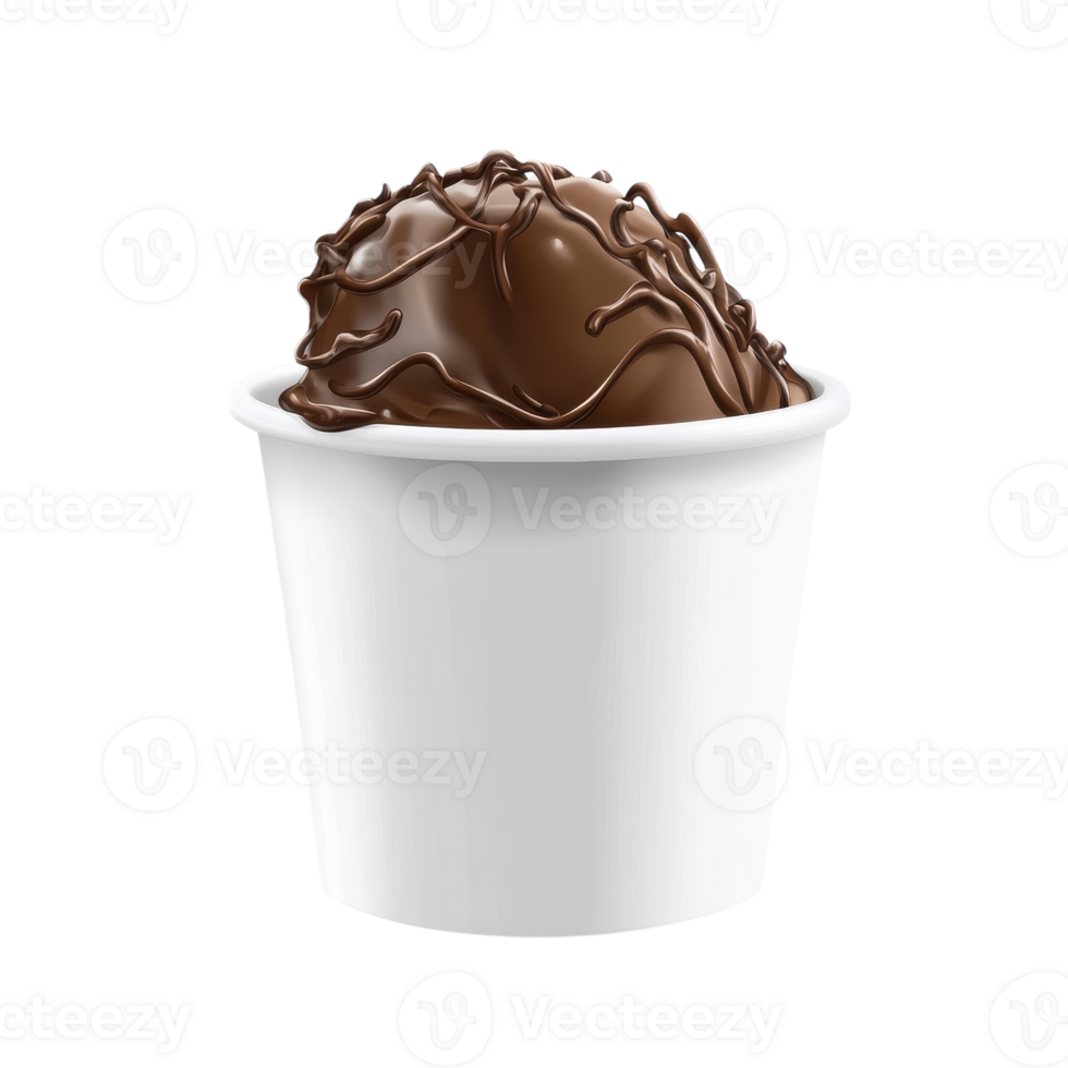 Delicious Chocolate Ice Cream Scoop on White Background on transparent background png