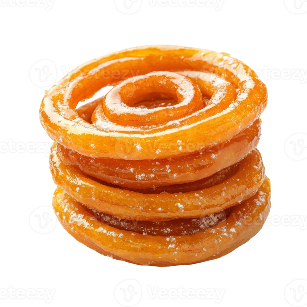 Delicious Jalebi Isolated on a White Background for Food Photography on transparent background png