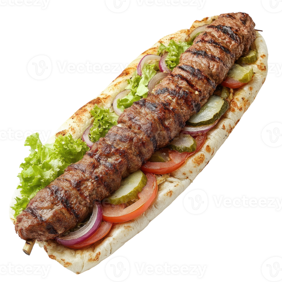 Delicious Grilled Kebab for Gourmet Enthusiasts on transparent background png