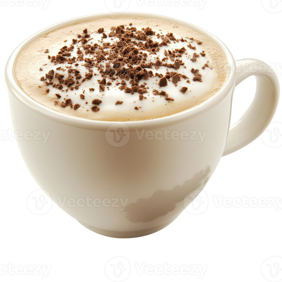 Chocolate shaved cappuccino delight isolated transparent png