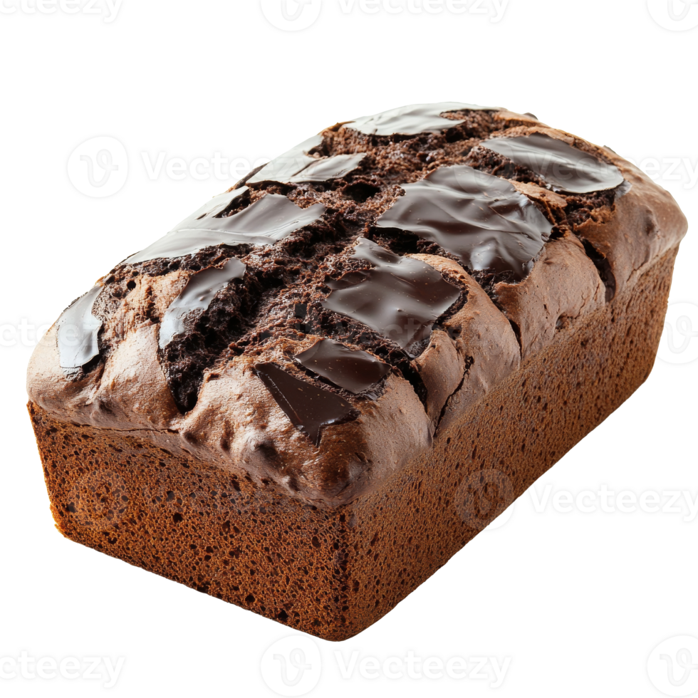 Delicious chocolate loaf cake fresh from the oven isolated transparent png