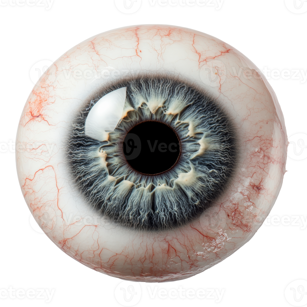 Close up view of a detailed human eye structure isolated transparent png